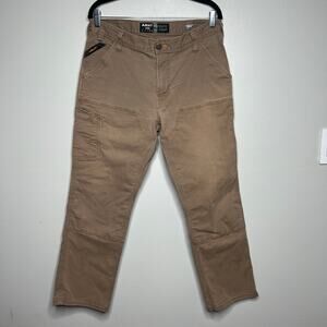 Ariat Pants Mens 33x30 Tan Rebar M4 Relaxed Straight Durastretch Canvas Work